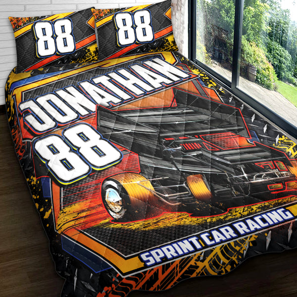 Dirt Track Racing Name & Number Personalized Quilt Dpt1125A01Sa