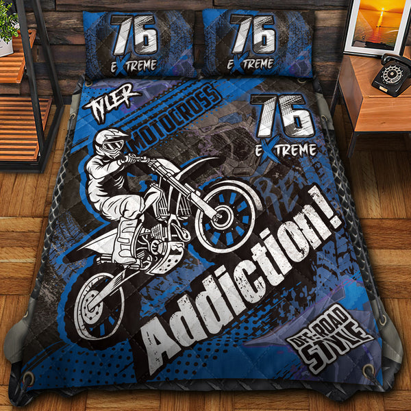 Motocross Addiction Name & Number Personalized Quilt Thedp0812002