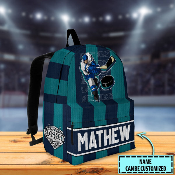Ice Hockey Name & Number Personalized Kids Backpack, Back To School Gift Ideas Thedp0817001