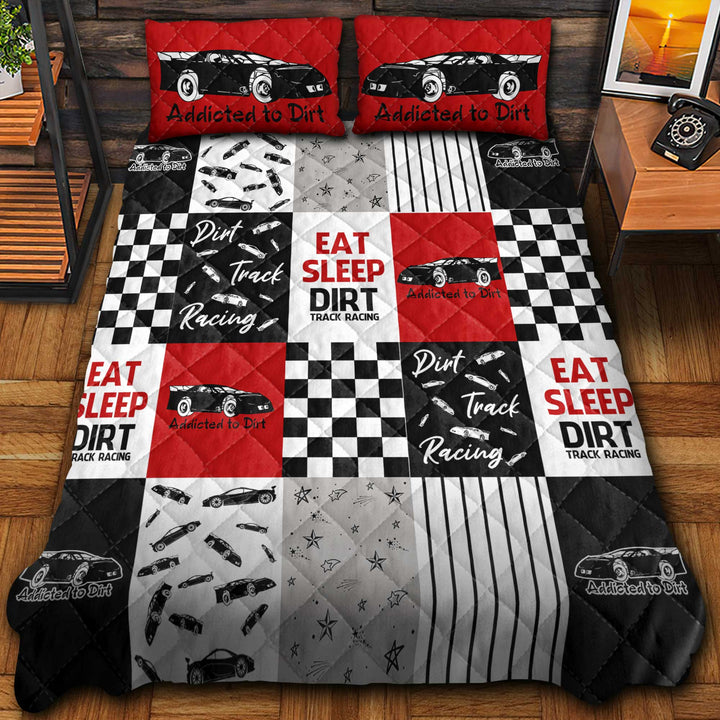 Dirt Track Racing Red Quilt Bedding Set i01a0036d01dtra - Unitrophy