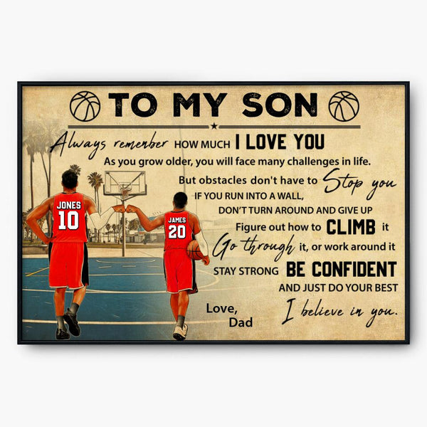Custom Personalized Basketball Poster, Canvas, Vintage Style, Sport Gifts For Son, Gifts For Basketball Son, Basketball Lover Gifts, Personalized Basketball Gifts, Gift For A Basketball Player With Custom Name, Number & Appearance LMD0707B01SA