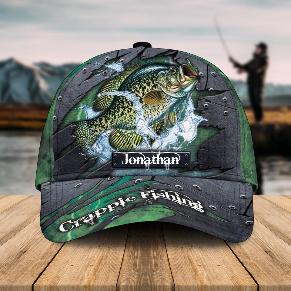 Personalized Crappie Fishing Cap with custom Name, Fish Aholic Light G –  Unitrophy