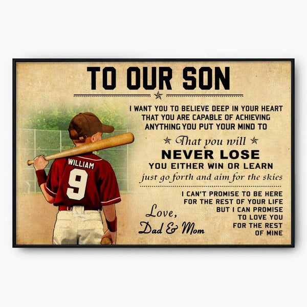 Custom Personalized Baseball Poster, Canvas with custom Name, Number, Appearance & Background, Vintage Style, Sport Gifts For Son, Baseball Poster, Baseball Room Decor, Baseball Wall Decor, Baseball Poster Ideas NTB0328B03DP