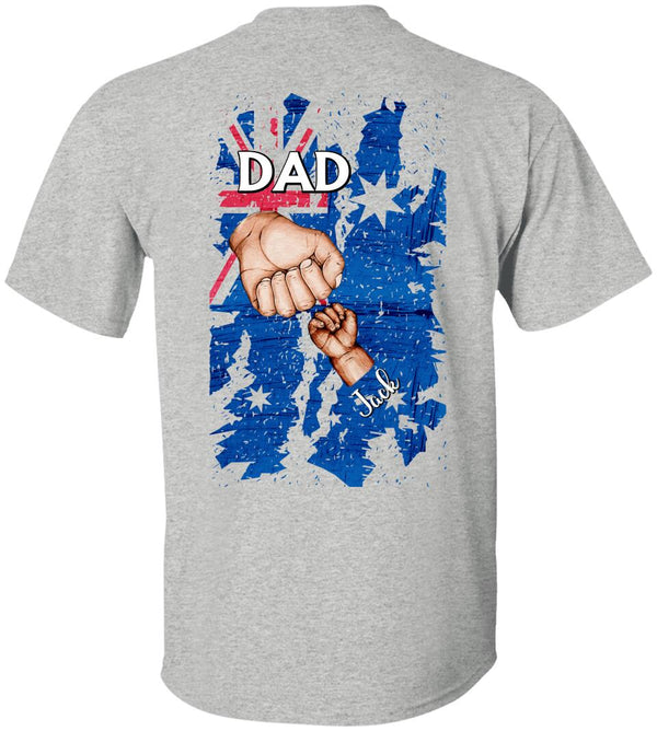 Custom Personalized Family T-Shirt, Gift For Dad/Grandpa, Happy Father'S Day With Custom Name & Skin Tone NTT0802B01DA