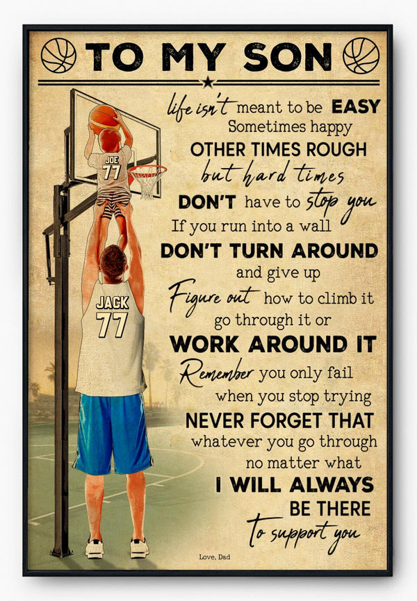 Custom Personalized Basketball Poster, Canvas, Vintage Style, Sport Gifts For Son, Gifts For Basketball Son, Basketball Lover Gifts, Personalized Basketball Gifts, Gift For A Basketball Player With Custom Name, Number & Appearance LMD0726B01DA