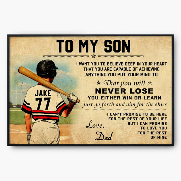 Custom Personalized Baseball Poster, Canvas, Vintage Style, Baseball Gifts, Baseball Poster, Baseball Room Decor With Custom Name, Number & Appearance LMD0822B01DA