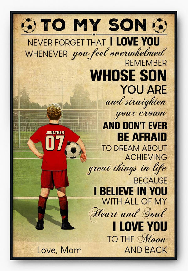 Custom Personalized Soccer Poster, Canvas, Soccer Gift, Gifts For Soccer Players, Sport Gifts For Son, Soccer Lover Gifts With Custom Name, Number, Appearance & Landscape NTT0907B01DA