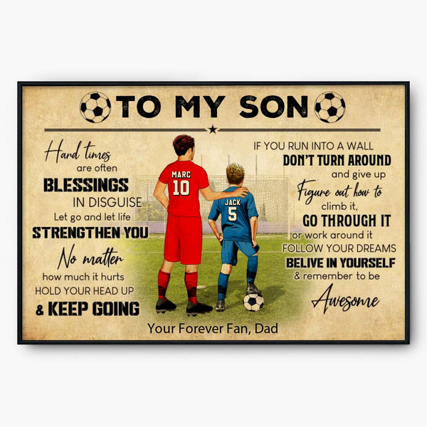 Custom Personalized Soccer Poster, Canvas, Soccer Gift, Gifts For Soccer Players, Sport Gifts For Son, Soccer Lover Gifts With Custom Name, Number, Appearance & Landscape LMD0905B01DA
