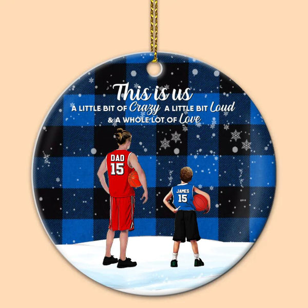 Custom Personalized Basketball Ceramic Circle Ornament, Gift For Basketball Players, Christmas Gift For Son, Life Is Better With Family With Custom Name, Number, Appearance & Landscape LTL1012O55DA