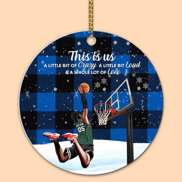 Custom Personalized Basketball Aluminum Circle Ornament, Gift For Basketball Players, Christmas Gift For Son, Life Is Better With Family With Custom Name, Number, Appearance & Landscape LTL1012O39DA