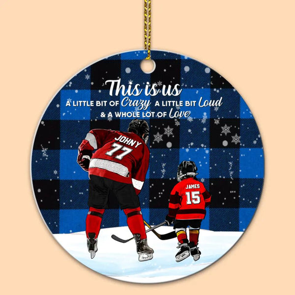 Custom Personalized Ice Hockey Aluminum Circle Ornament, Gift For Hockey Players, Christmas Gift For Son, Life Is Better With Family With Custom Name, Number, Appearance & Landscape LTL1011O15DA