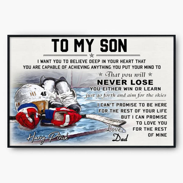 Custom Personalized Ice Hockey Poster, Canvas, Hockey Gifts, Gifts For Hockey Players, Sport Gifts For Son, Sport Gifts For Daughter With Custom Name, Number, Appearance & Background LTL1110B01DA