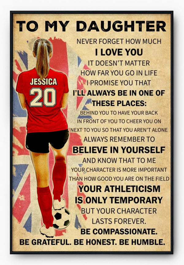 Custom Personalized Soccer Poster, Canvas, Soccer Gift, Gifts For Soccer Players, Sport Gifts For Daughter, Soccer Lover Gifts With Custom Name, Number, Appearance & Background TBN0912B02DA