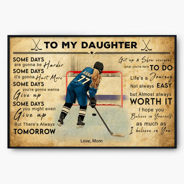 Custom Personalized Ice Hockey Poster, Canvas, Hockey Gifts, Gifts For Hockey Players, Sport Gifts For Daughter With Custom Name, Number, Appearance & Background TBN0711B01DA