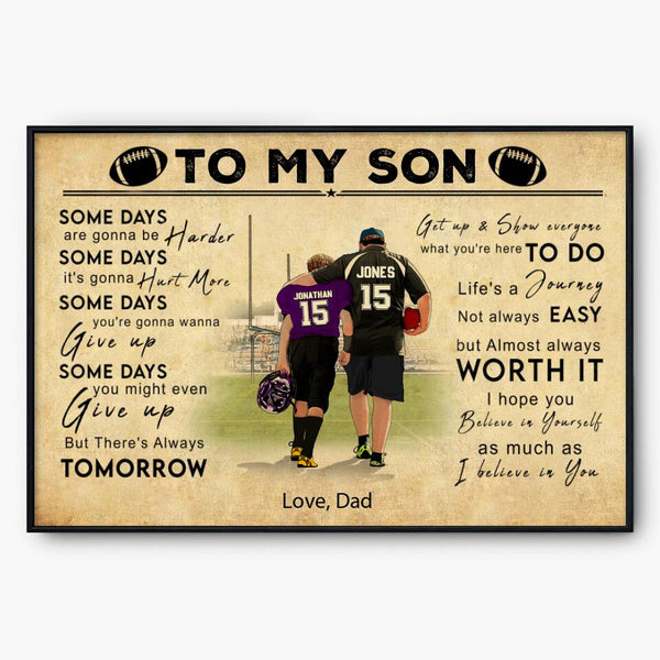 Personalized Football Poster, Canvas with custom Name, Number, Appearance & Landscape, Football Decoration, Football Gift, Gift For Football Player NTB0312B01DP