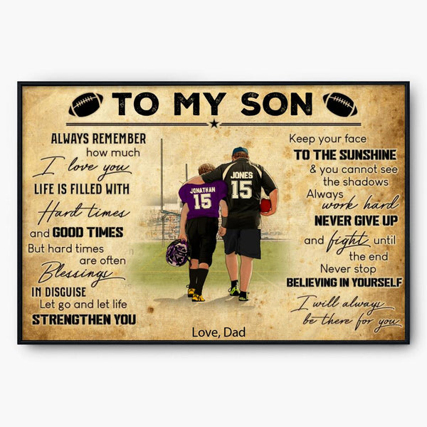 Custom Personalized Football Poster, Canvas, Vintage Style, Sport Gifts For Son, Football Lover Gifts, Personalized Football Gifts, Gift For A Football Player With Custom Name, Number & Appearance LMD0825B01DA