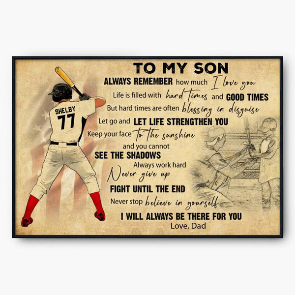 Custom Personalized Baseball Poster, Canvas, Vintage Style, Baseball Gifts, Baseball Poster, Baseball Room Decor With Custom Name, Number & Appearance LML1222B04DA