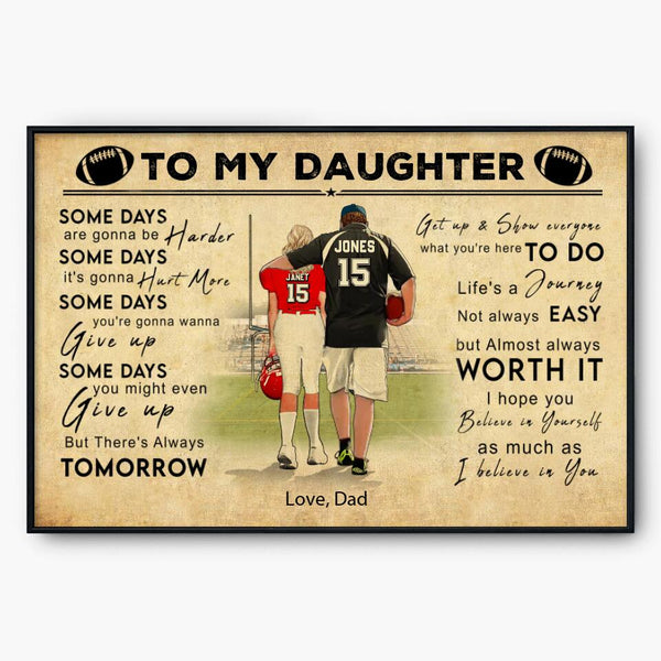 Personalized Football Poster, Canvas with custom Name, Number, Appearance & Landscape, Football Decoration, Football Gift, Gift For Football Player TBN1022B01DA
