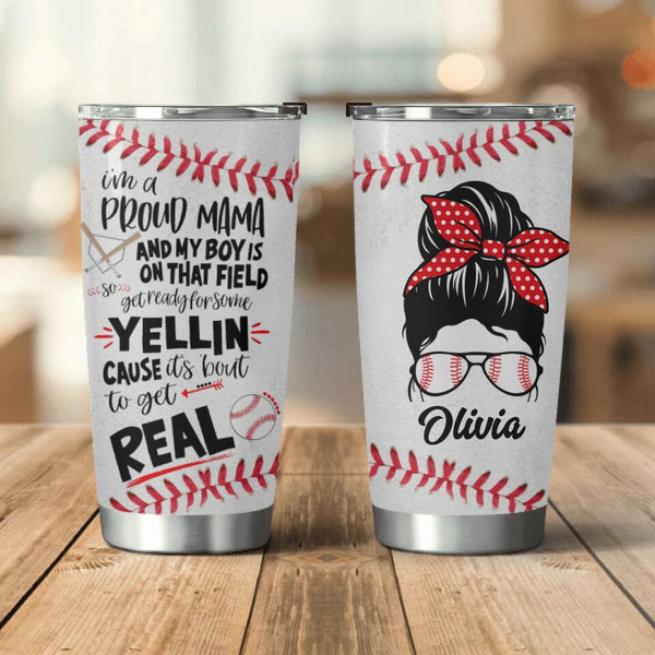 Custom Personalized Baseball Tumbler with custom Name, Number & Appearance, Sport Gifts For Mom NTB0321B01DP