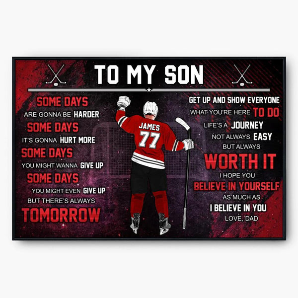 Custom Personalized Ice Hockey Poster, Canvas, Hockey Gifts, Gifts For Hockey Players, Sport Gifts For Son With Custom Name, Number, Appearance & Background LML0213C04DA
