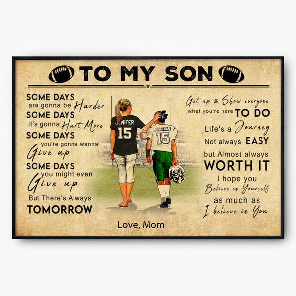 Custom Personalized Football Poster, Canvas, Vintage Style, Sport Gifts For Son, Gifts For Football Son, Football Lover Gifts, Personalized Football Gifts, Gift For A Football Player With Custom Name, Number & Appearance LTL0805B01DA