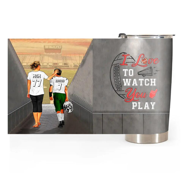 Custom Personalized Football Tumbler, Football Gifts, Football Mom, Gift For Mom, Mother's Day With Custom  LTL0210C02DA