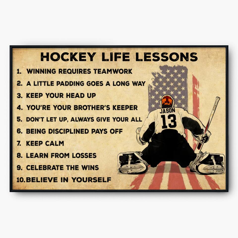 Custom Personalized Ice Hockey Poster, Canvas, Hockey Gifts, Gifts For