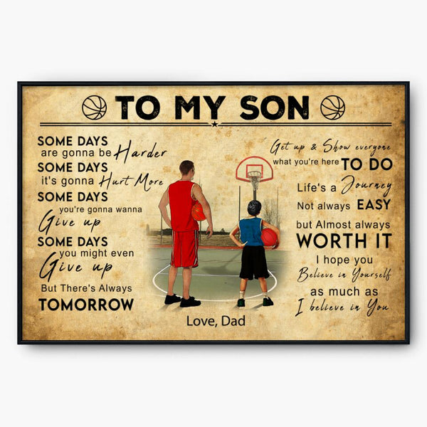 Personalized Basketball Poster, Canvas, Custom Name, Number, Appearance & Landscape, Sport Gifts For Son, Gifts For Basketball Son NTB0218B01DP