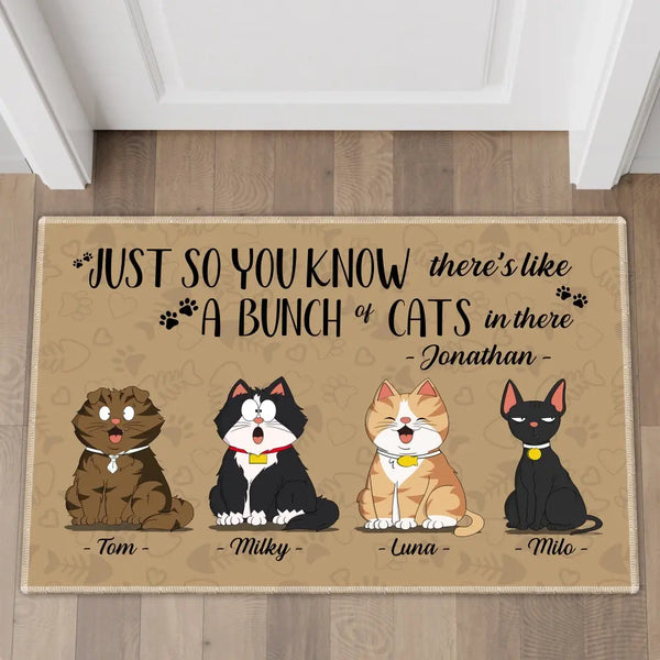 A Bunch Of Cats, Custom Personalized Cat Doormat, Cat Doormat, Gifts For Cat Lovers HTL0615C01SA