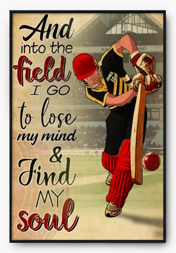 Finding My Soul On The Cricket Field, Cricket Poster, Canvas Cricket Gift, Gifts For Cricket Players, Cricket Lover Gifts HTL0714C01HV
