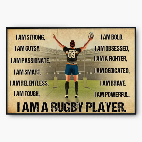 I Am A Rugby Player, Custom Personalized Poster, Canvas Rugby Gift, Gifts For Rugby Lovers, Rugby Lovers Gifts HTL0727C02SA