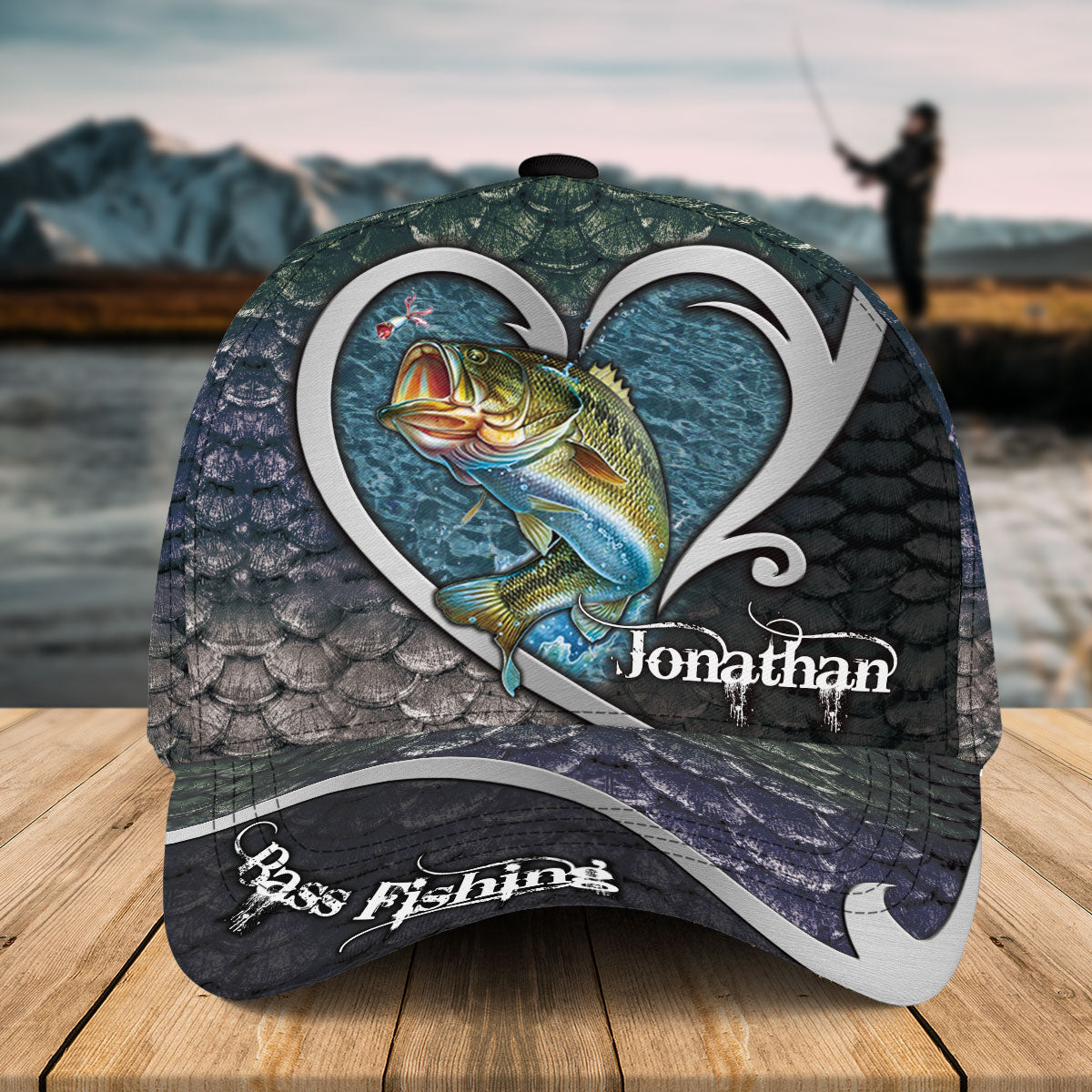 Personalized Bass Fishing Cap with custom Name, Fish Aholic