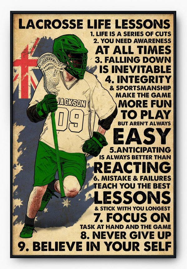 Custom Personalized Lacrosse Poster, Canvas, Lacrosse Gifts With Custom Name, Number & Appearance NTB0610A01DP