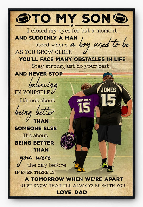 Custom Personalized Football Poster, Canvas, Football Decoration, Football Gift, Gift For Football Player With Custom Name, Number, Appearance & Landscape ntb0706b01sa