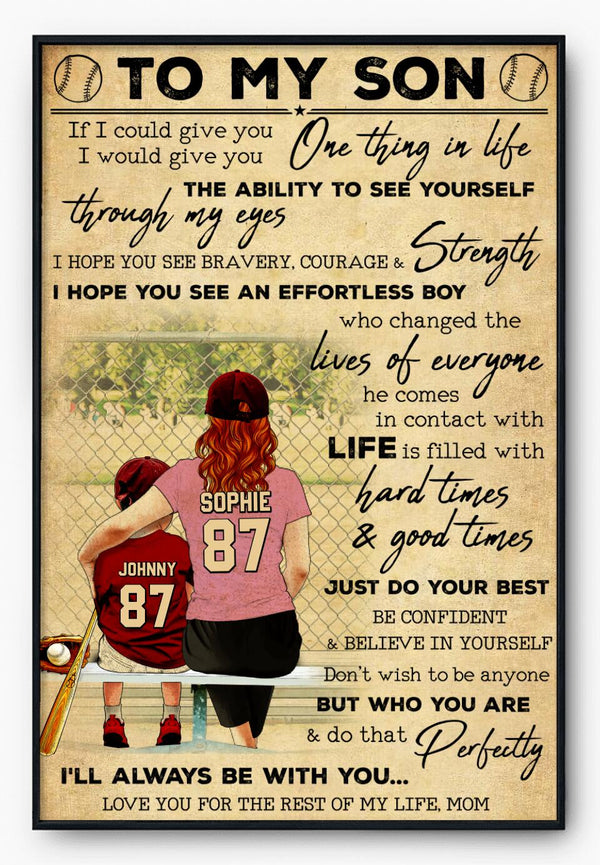 Custom Personalized Baseball Poster, Canvas, Vintage Style, Sport Gifts For Son, Baseball Poster, Baseball Room Decor, Baseball Wall Decor, Baseball Poster Ideas With Custom Name, Number, Appearance & Landscape NTB0520B01DP