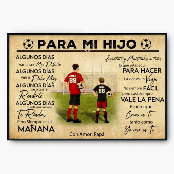 Poster, Canvas de Fútbol Motivacional Personalizado Para Mi Hijo, Lienzo Con Nombre, Número, Apariencia y Paisaje Personalizado, Estilo Vintage, Para Mi Hijo, Regalos Para Hija, Regalos Para Hijo, Regalo de Fútbol NTB0304B02DP