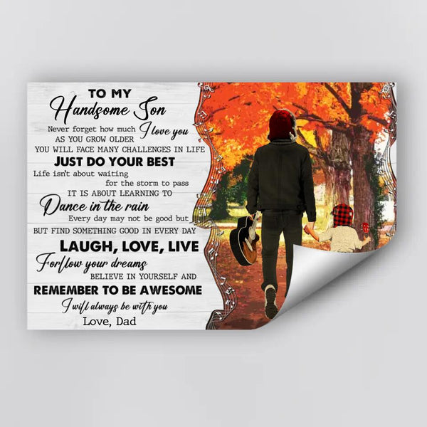 Custom Personalized Guitar Poster, Canvas, Vintage Style, Gifts For Son, Gifts For Guitarists, Gifts For Guitar Players With Custom Name Appearance & Landscape LTL0928B03DA