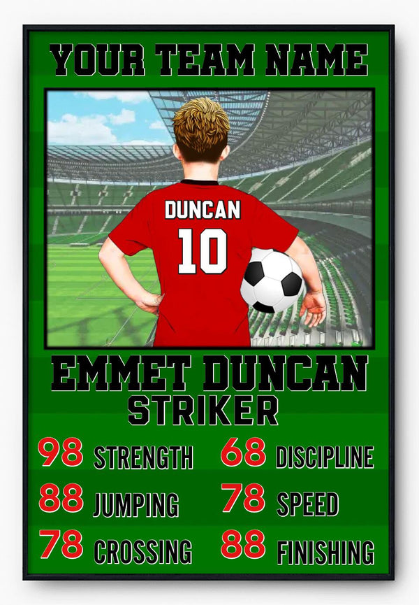 Custom Personalized Soccer Poster, Canvas, Soccer Gift, Gifts For Soccer Players, Sport Gifts For Son, Soccer Lover Gifts With Custom Name, Number, Appearance & Background TBN0905B03DA