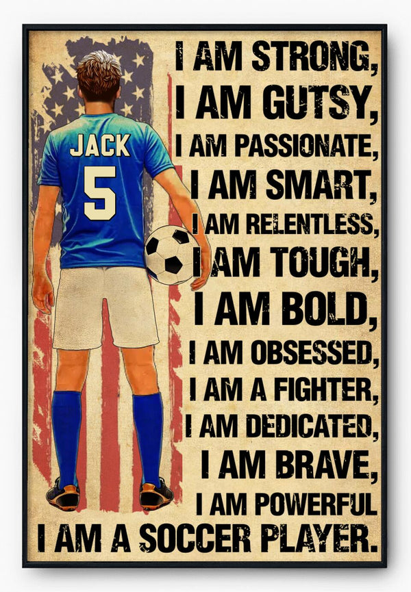 Custom Personalized Soccer Poster, Canvas, Soccer Gift, Gifts For Soccer Players, Sport Gifts For Son, Soccer Lover Gifts With Custom Name, Number, Appearance & Background TBN1005B01DA