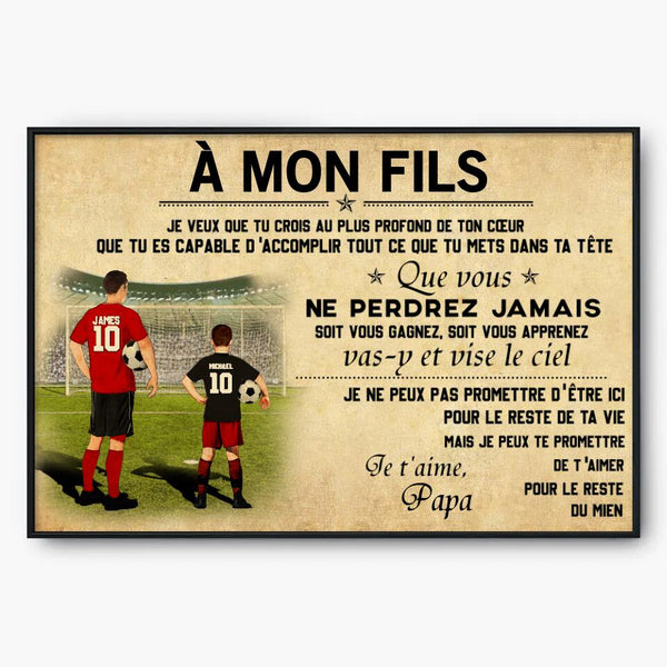 Poster, Canvas Personnalisées du Soccer, Avec Nom, Numéro, Apparence & Paysage Personnalisés, Style Vintage, Cadeau Sportif Pour Fils NTB0326B01DP