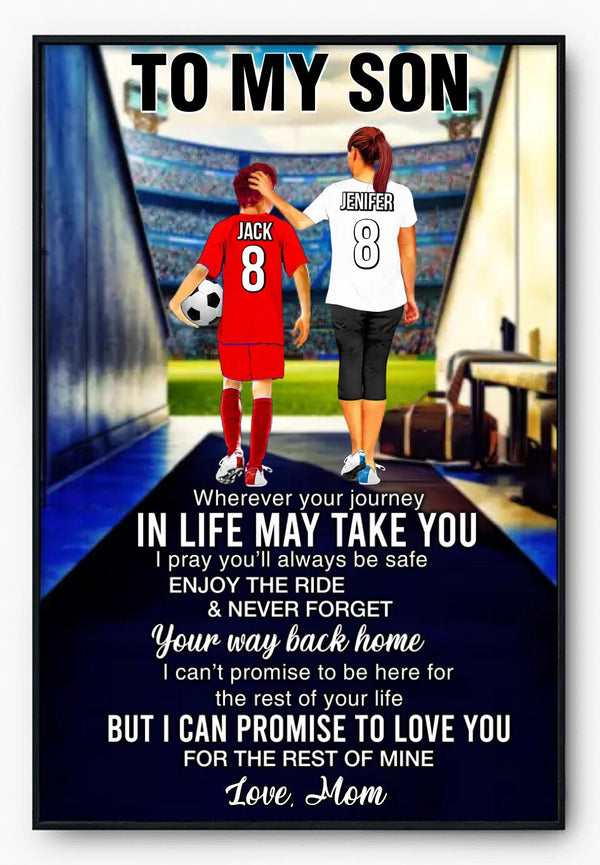 Custom Personalized Soccer Poster, Canvas, Soccer Gift, Gifts For Soccer Players, Sport Gifts For Son, Soccer Lover Gifts With Custom Name, Number, Appearance & Background LMD1123B05DA