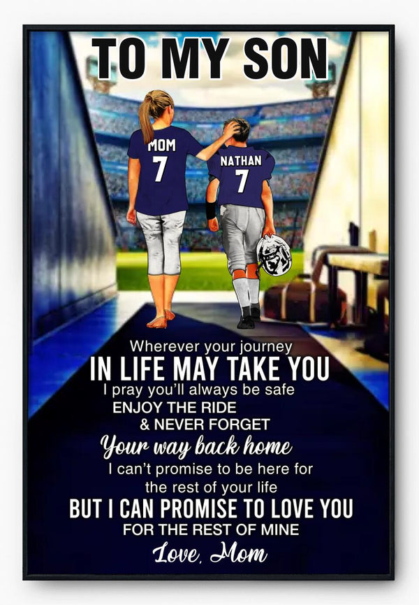 Custom Personalized Football Poster, Canvas with custom Name, Number & Appearance,  Football Gift, Gifts For Football Players, Sport Gifts For Son, Football Lover Gifts LMD1123B04DA