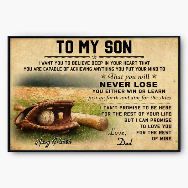 Custom Personalized Baseball Poster, Canvas, Vintage Style, Baseball Gifts, Baseball Poster, Baseball Room Decor With Custom Name & Appearance LTL1114B02DA
