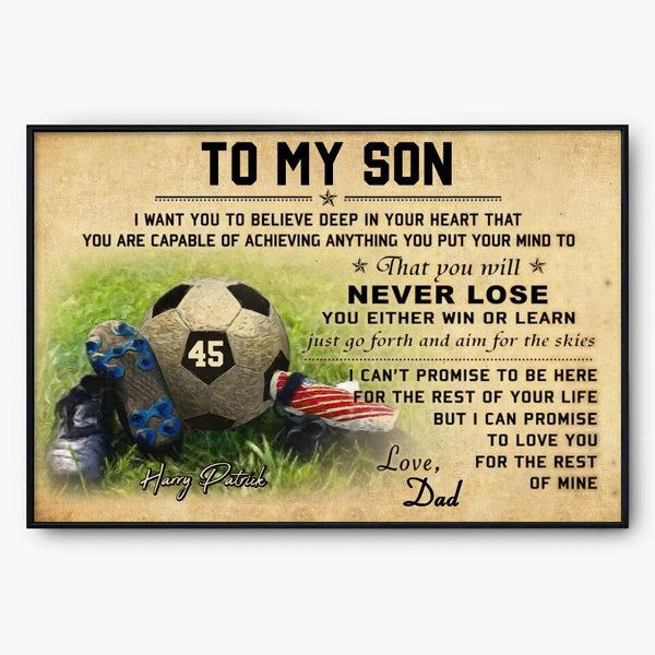 Custom Personalized Soccer Poster, Canvas, Soccer Gift, Gifts For Soccer Players, Sport Gifts For Son, Sport Gifts For Daughter, Soccer Lover Gifts With Custom Name, Number, Appearance & Background LMD1115B01DA