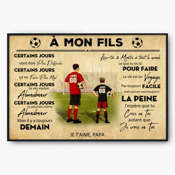 Poster, Canvas Personnalisées de Motivation de Football, Avec Nom, Numéro, Apparence & Paysage Personnalisés, Style Vintage, À Mon Fils, À Ma Fille, Cadeaux Pour Fille, Cadeaux Pour Fils, Cadeau de Football NTB0304B02DP