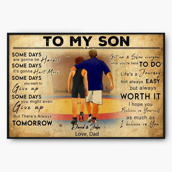 Custom Personalized Wrestling Poster, Canvas, Wrestling Gift, Gifts For Wrestler, Sport Gifts For Son With Custom Name & Appearance LTL1004B02DA