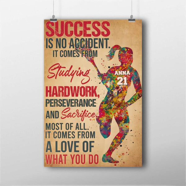 Custom Personalized Lacrosse Poster, Canvas, Lacrosse Gifts With Custom Name & Number NTB0517B07
