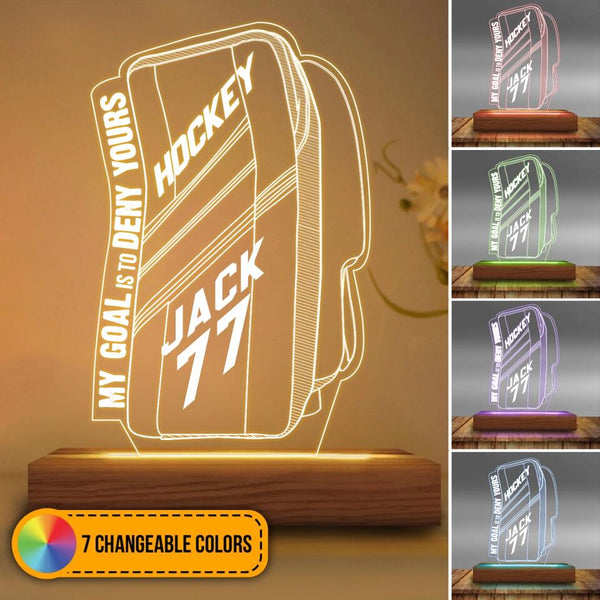 Custom Personalized Ice Hockey LED Night Light, Hockey Gifts, Gifts For Hockey Players, Sport Gifts For Son, Gifts For Goalie With Custom Name, Number, Appearance & Background LTL0208C03DA