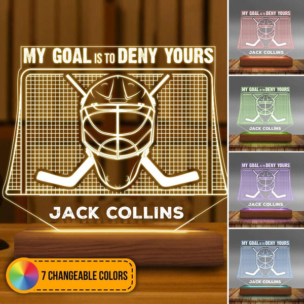 Custom Personalized Ice Hockey Led Night Light, Hockey Gifts, Gifts For Hockey Players, Sport Gifts For Son, Gifts For Goalie With Custom Name LTL0214C01DA