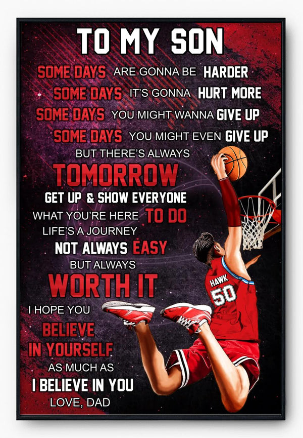 Custom Personalized Basketball Poster, Canvas, Sport Gifts For Son, Basketball Lover Gifts, Personalized Basketball Gifts, Gift For A Basketball Player With Custom Name, Number & Appearance LML0213C02DA